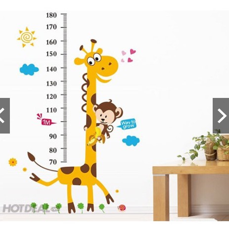 Thước decal đo chiều cao cho bé