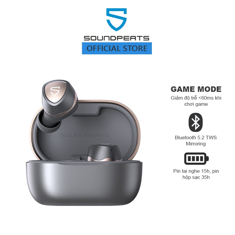 [Mã ELHACE giảm 4% đơn 300K] Tai nghe True Wireless SoundPEATS Sonic Mirroring Gamemode Bluetooth 5.2