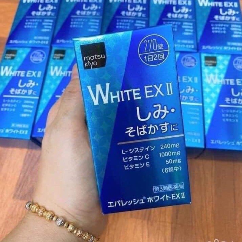 (video mua hàng) Viên uống trắng da Skin White EX II 270 viên Nhật Bản
