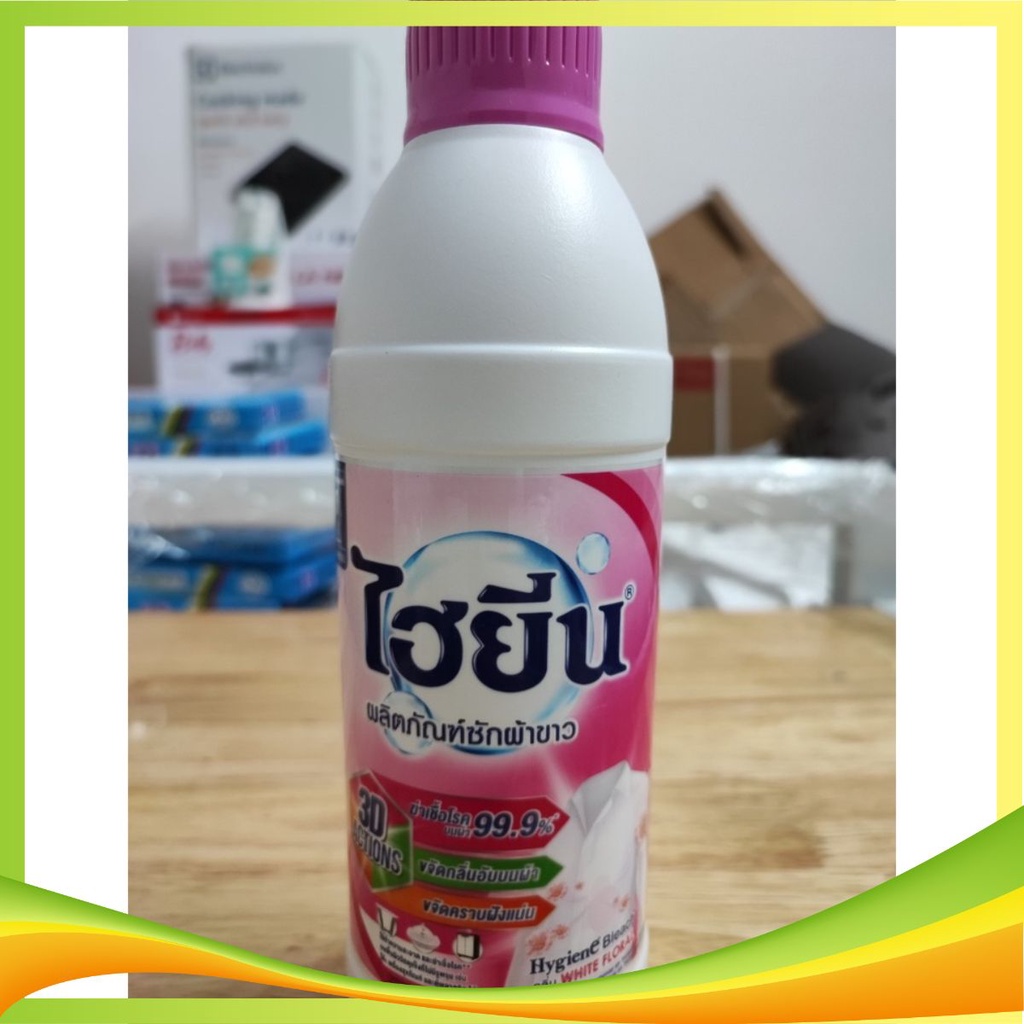(600ML) Nước Tẩy Quần Áo Trắng Và Màu Hygiene Thái Lan 3D
