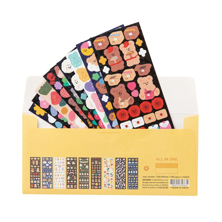 Set 9 Tấm Sticker ARTBOX Hàn Quốc Hologram Lấp Lánh Dễ Thương Yellow