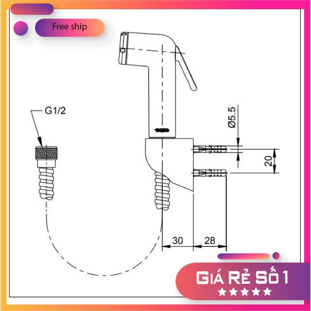 Vòi Xịt Toilet TOTO TVCF210(dây inox đầu mạ crom) - hàng chính hãng có phiếu bảo hành