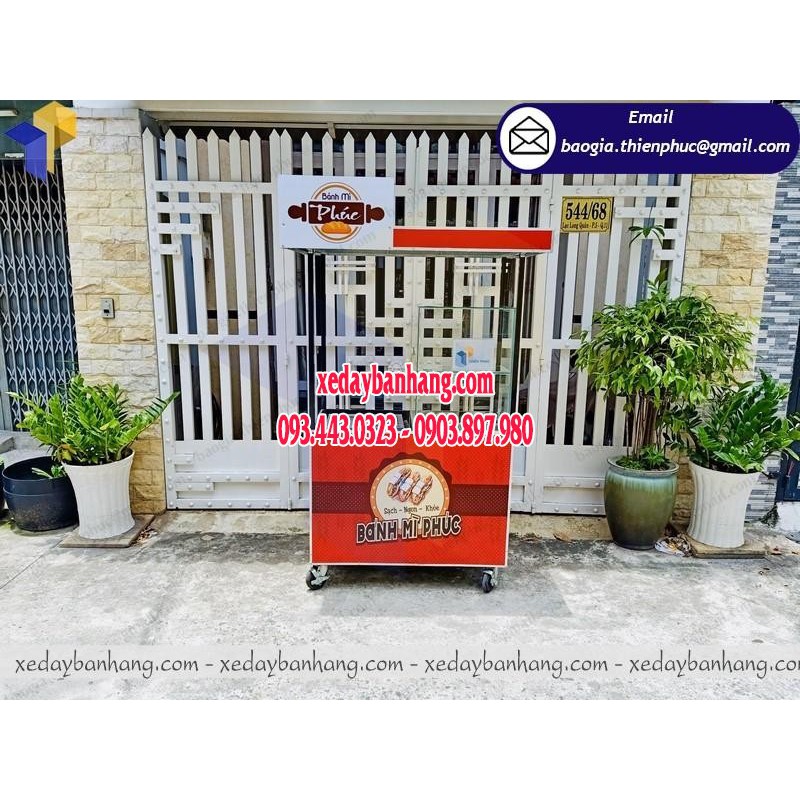 Thiết kế xe bán bánh mì thịt nướng đẹp giá rẻ - xedaybanhang.com - ĐT:0903897980