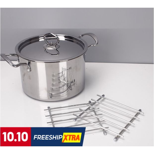 Đế vỉ lót nồi,chén,bát chống nóng inox 304 Nanichino 15X15cm