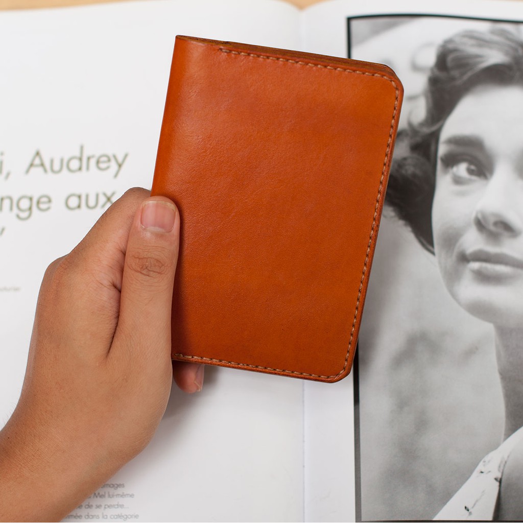 Vỏ bao passport da bò nhập khẩu mầu nâu - Vỏ bao Mino Crafts VO322S