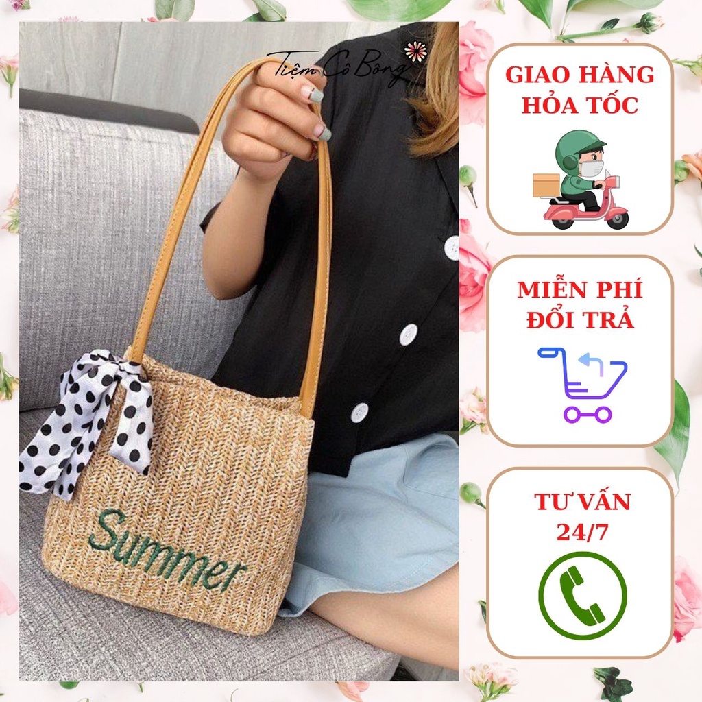 Túi đeo vai Summer kèm khăn (Hàng có sẵn)