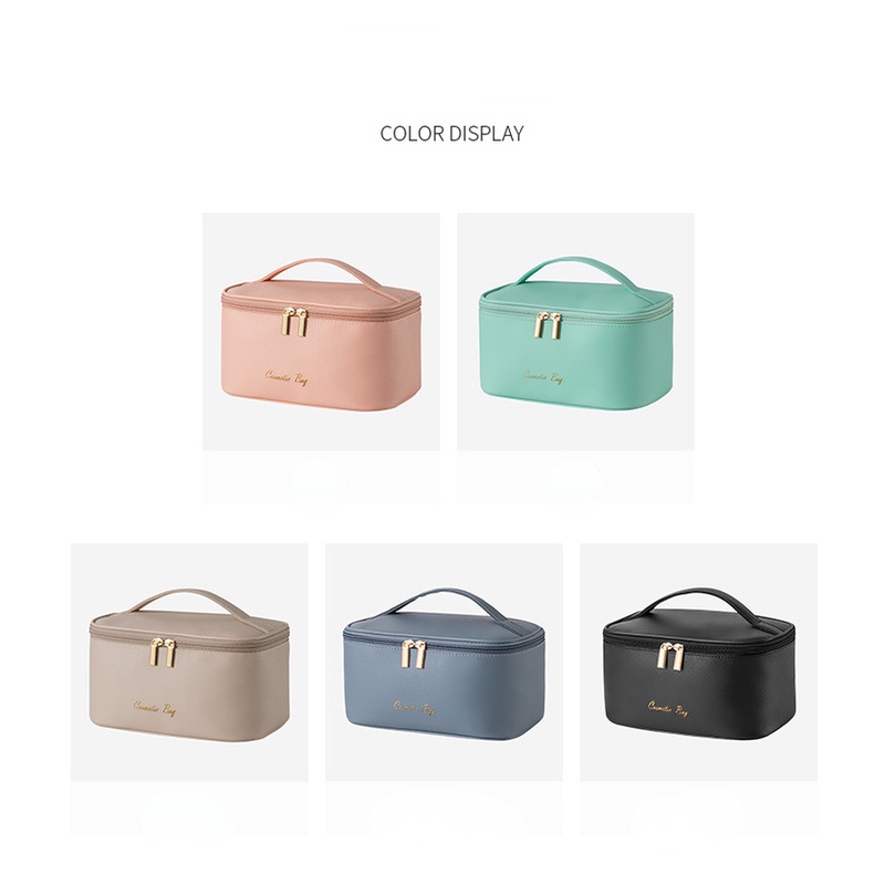 Túi Đựng Mỹ Phẩm Khóa Kéo Đôi Ngăn Chứa Lớn Tiện Dụng