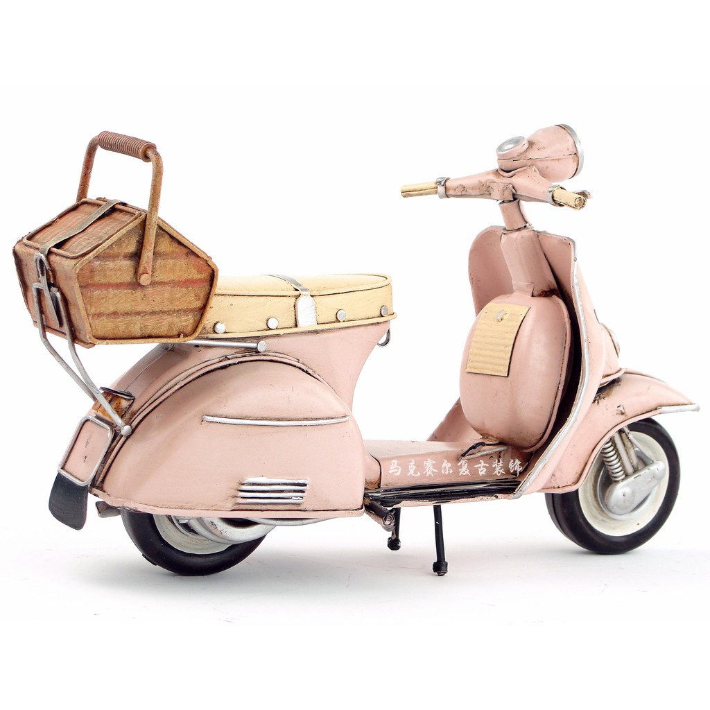 Mô Hình Xe Máy Vespa Bằng Sắt Trang Trí Phong Cách Vintage