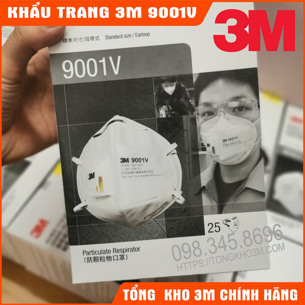 Khẩu Trang 3M 9001V/9001 Chống Dịch Hiệu Quả Có Van Thở