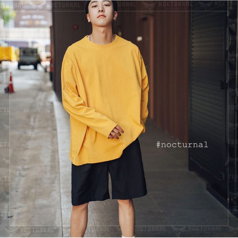 Áo Thun Nam Tay Dài Phong cách Dạo Phố 2021 Xẻ Tà Unisex Nocturnal (4 màu: Đen, Trắng, Vàng, Choco)