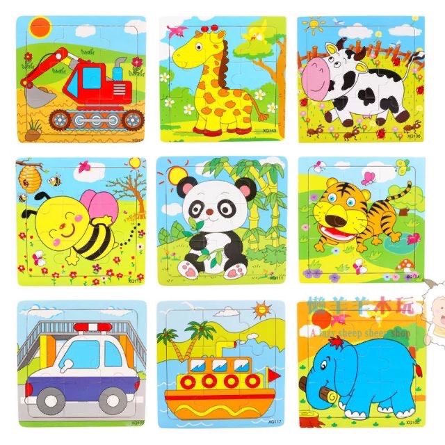 Đồ Chơi Tranh Ghép Xếp Hình 9 Mảnh Cho Bé