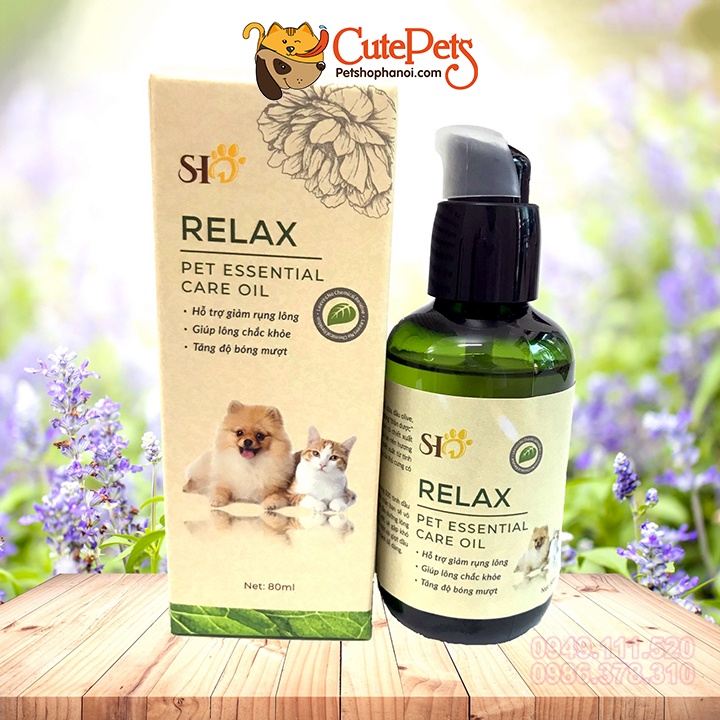 Nước hoa cho chó mèo, tinh dầu dưỡng lông Relax Pet Essential 80ml Hương hoa Pháp