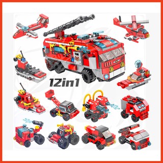 ( Có Sẵn )Lego Panlos 633016 Lắp Ráp Xe Cứu Hỏa 12 in 1 - City Fire Truck ( 561 Mảnh )..