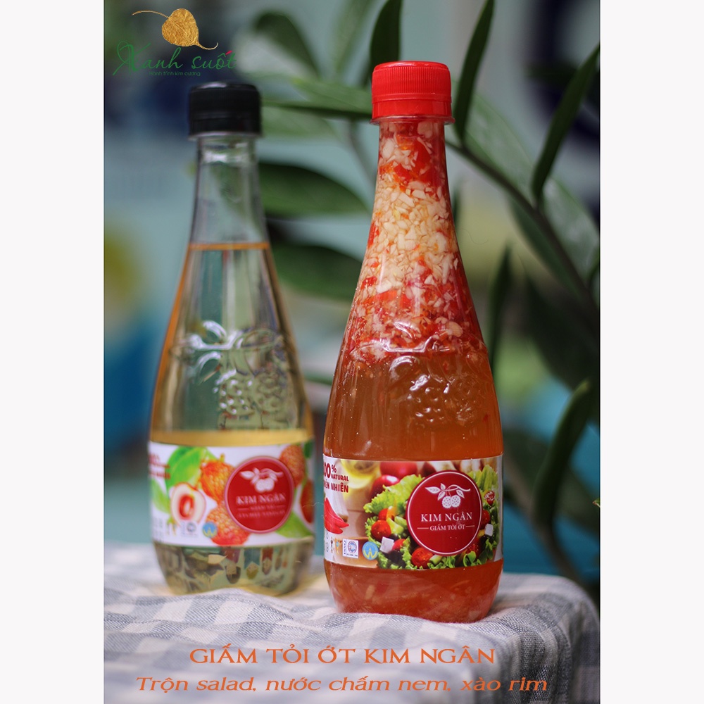 [Kim Ngân] Giấm Hoa Quả Tự Nhiên- Lên Men Tự Nhiên, Thơm Ngon, An Toàn, Đa Dụng- Kim Ngan Fruit Vinegar [Xanh Suốt]