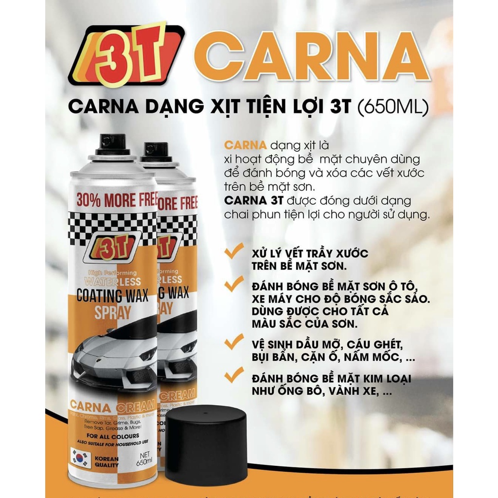 Dung Dịch Đánh Bóng - Xóa Trầy Xước Dăm Sơn  Ô tô – Xe Máy Cara Car Cream – 650ml 3T-hàng chính hãng