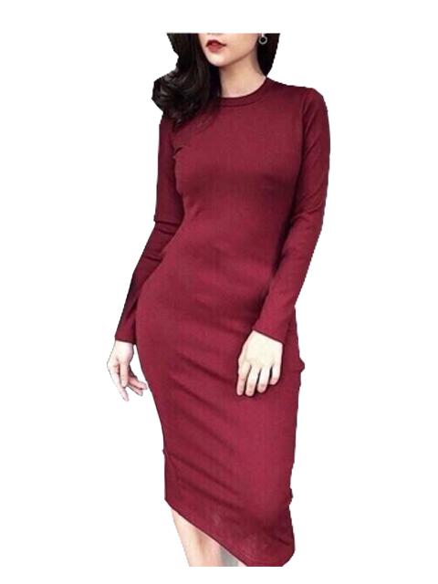 FREESHIP ĐƠN 99K_[ Freeship] Đầm body thun gân tay dài kèm ảnh thật | BigBuy360 - bigbuy360.vn