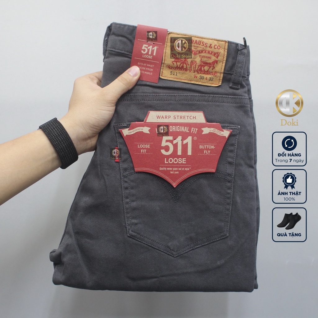 Quần KAKI Nam Cao Câp Màu ghi KA-07 Mẫu trơn, Dáng đứng, ôm nhẹ, Chất vải co giãn - DOKI
