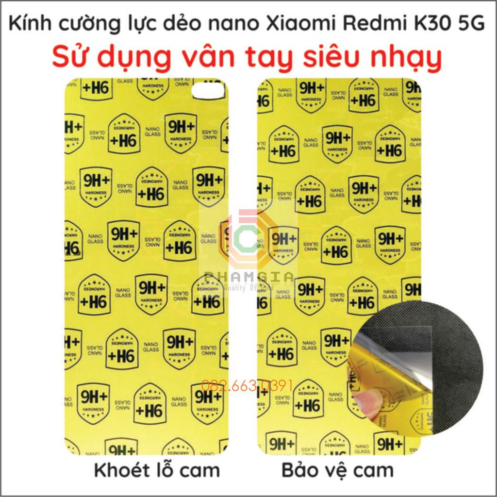 Dán cường lực Xaomi Redmi K30/ K30 PRO nano dẻo siêu bền