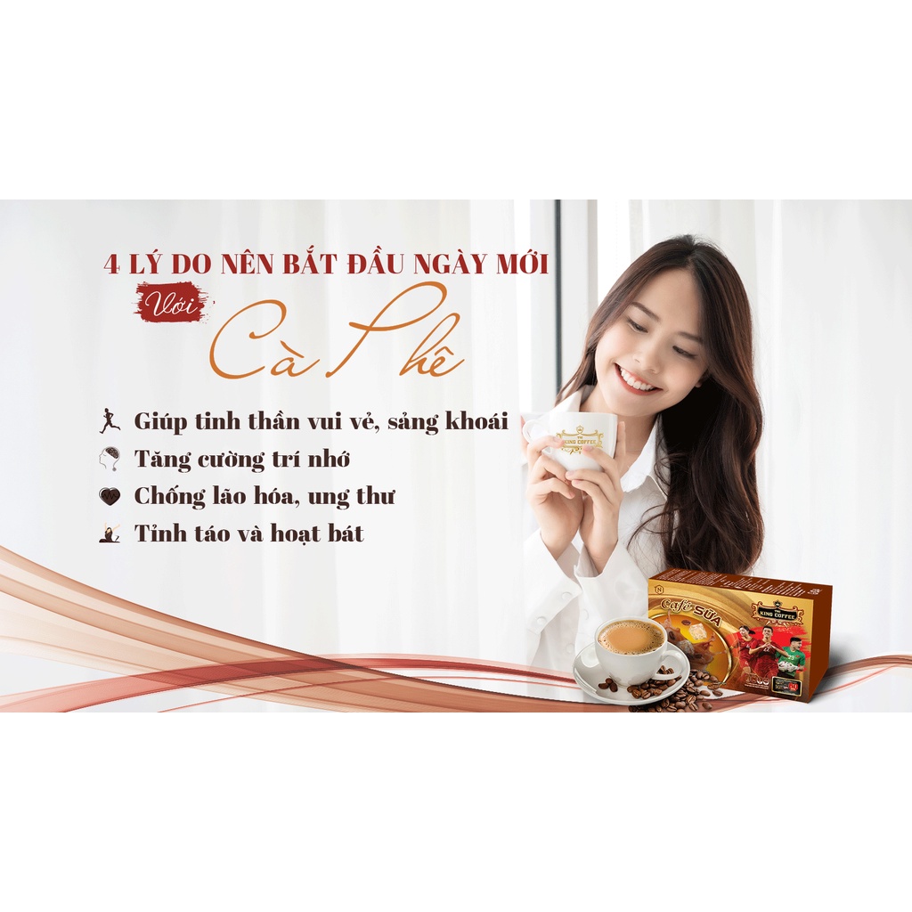 Cà phê sữa hòa tan King Coffee Cafe Sữa_Túi 50 gói_1.2kg | BigBuy360 - bigbuy360.vn