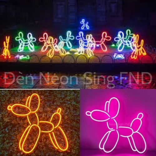 Đèn neon sign Decor nhà Trang tri Phòng Ngủ Đèn tiktok Hình Chó Balloon