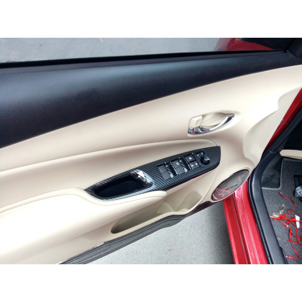 Ốp nội thất Toyota Yaris, Vios đời 2019 -  2021 vân cacbon hàng cao cấp
