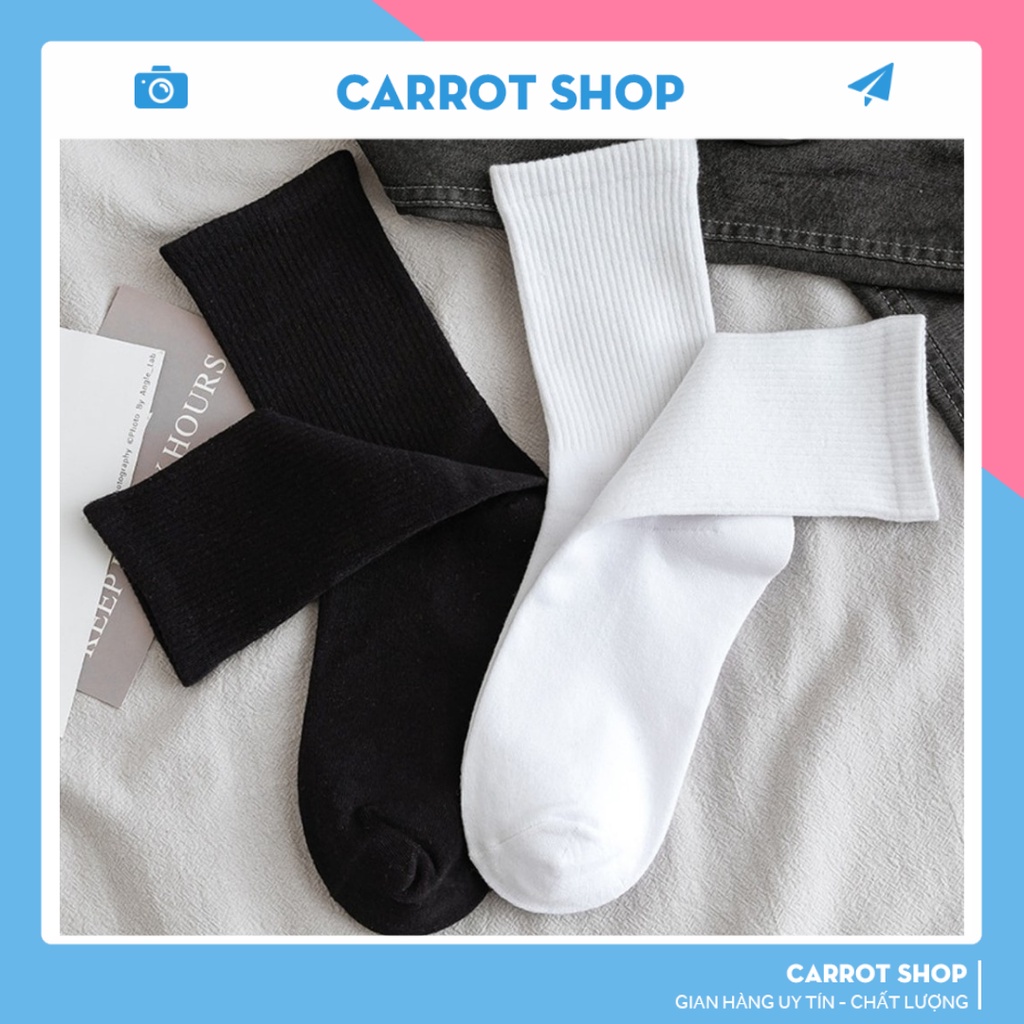 Tất cổ cao, vớ nam nữ màu trơn basic co giãn thoải mái chống mùi hôi chân C05 - CARROT STORE