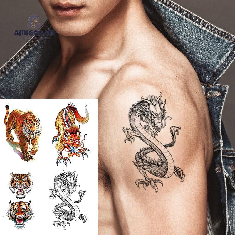 ✨✨Miếng Dán Hình Xăm Tạm Thời Họa Tiết Động Vật Chống Thấm Nước