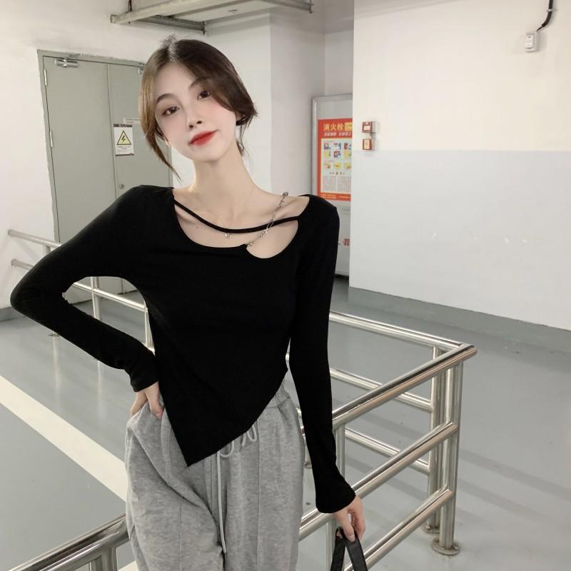 Áo Thun Dài Tay Ôm Dáng Phong Cách Hàn Quốc Thời Trang Mùa Xuân Mới Cho Nữ