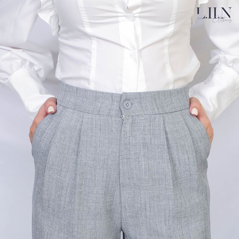 [Freeship đơn từ 0đ] Quần tây nữ công sở ống rộng màu xám Q3304 | BigBuy360 - bigbuy360.vn