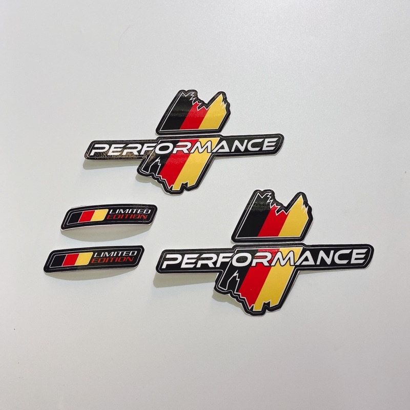 Decal tem sọc cờ ý chữ Performance size 16.5x10cm cao cấp dán xe máy, ô tô, mũ bảo hiểm chống thấm nước, chống bay màu