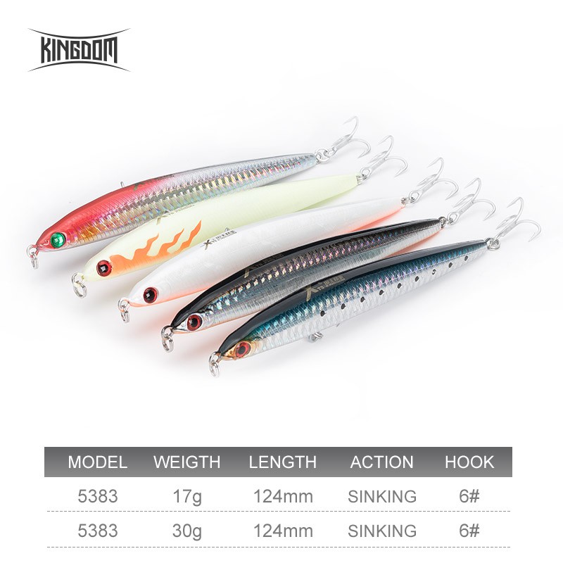 Kingdom Mồi Câu Cá Giả Pencil Loại Chìm Không Môi 17g 30g Chất Lượng Tốt Cho Cá Rô Cá Chép