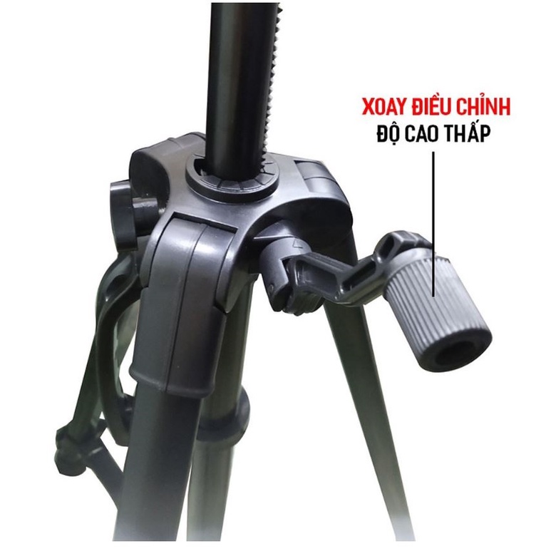 Chân Máy Ảnh Tripod 3366 Hợp Kim Cao Cấp Tặng Đầu Kẹp Điện Thoại