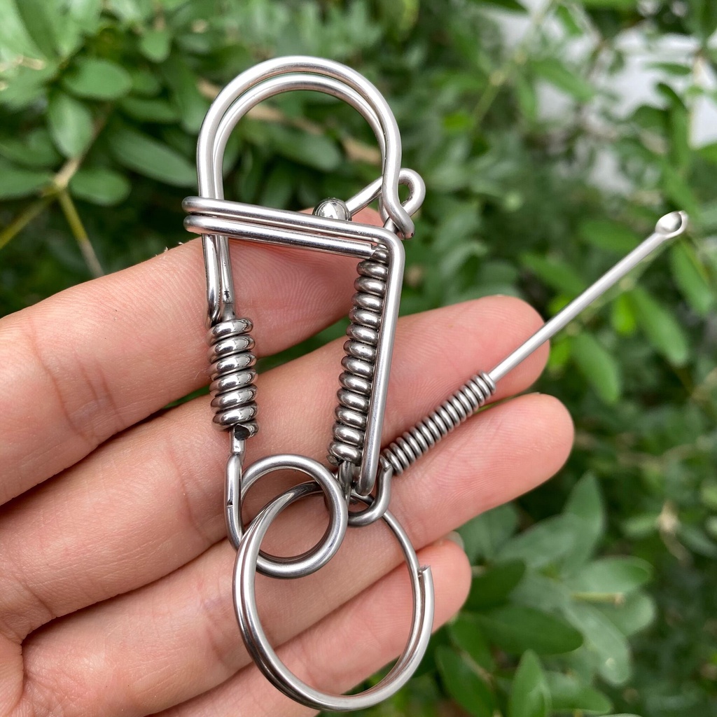 Móc chìa khoá xe máy oto bằng inox 2 ly cứng cáp bền đẹp