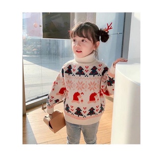Áo len hoạ tiết noel bé gái phong cách Hàn Quốc size 8-30kg TL07