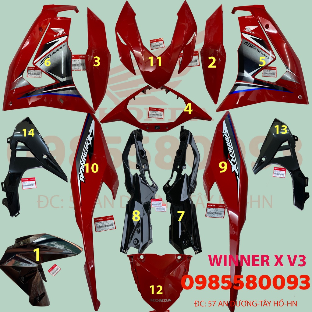 DÀN ÁO WINNER X V3 2022 MÀU ĐỎ THỂ THAO