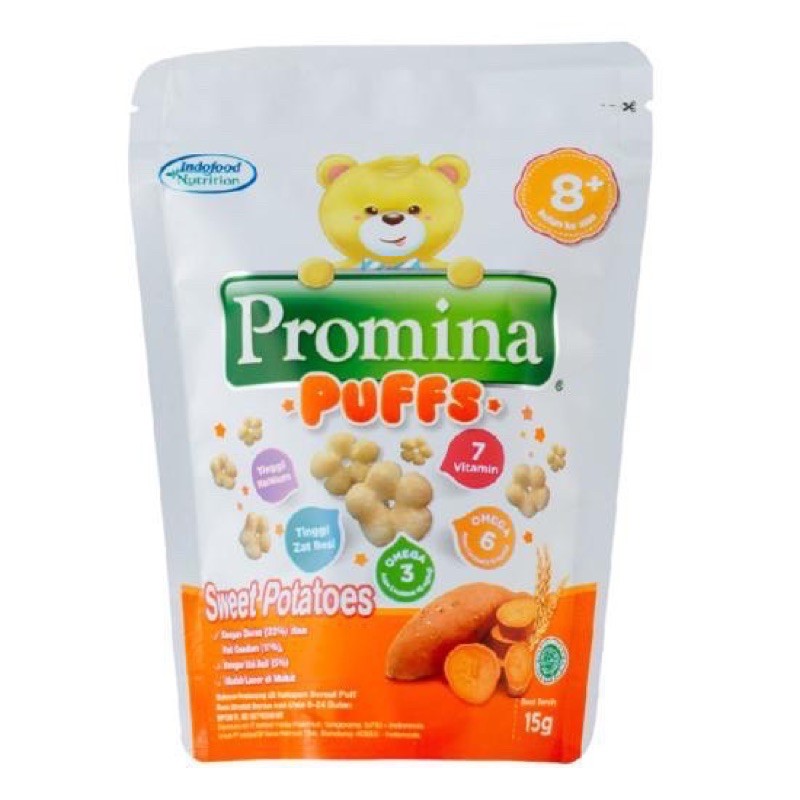 Bánh ăn dặm Promina Puffs 15g vị Việt quất/Chuối/Khoai lang/Dâu táo