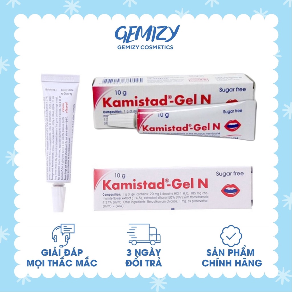 Gel bôi da nhiệt miệng Kamistad Gel N Đức 10g, nướu, lợi, nứt nẻ môi - Gemizy Shop