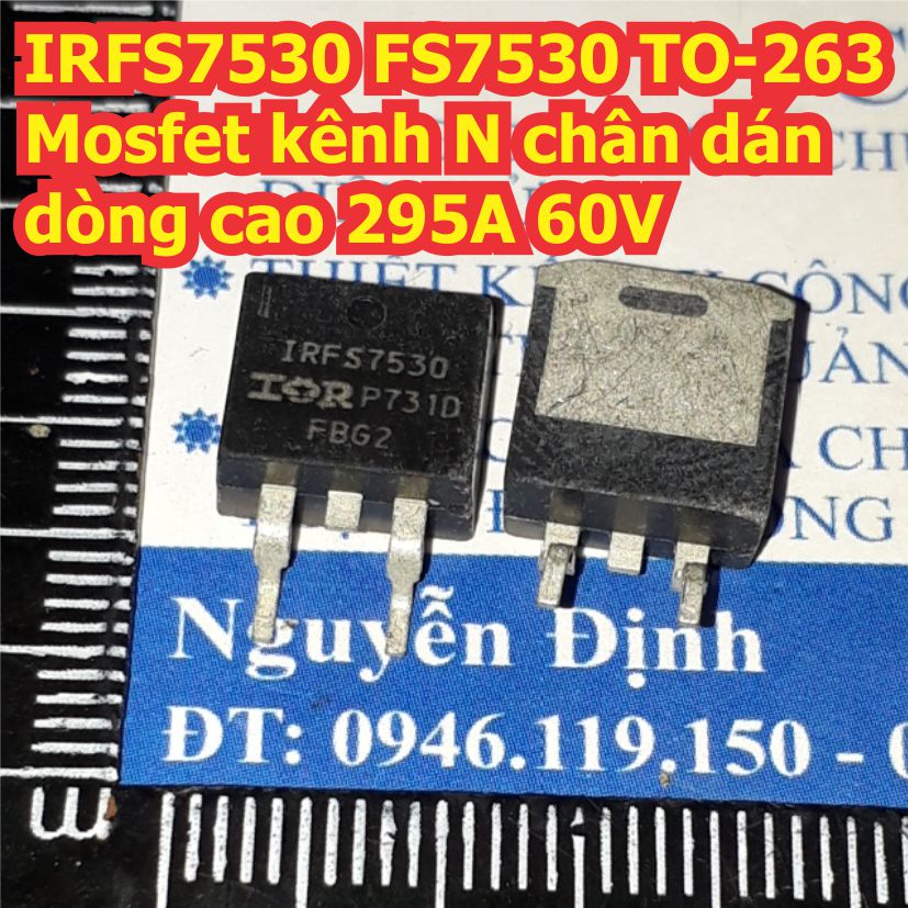 2 con IRFS7530 FS7530 TO-263 Mosfet kênh N chân dán dòng cao 295A 60V kde8286