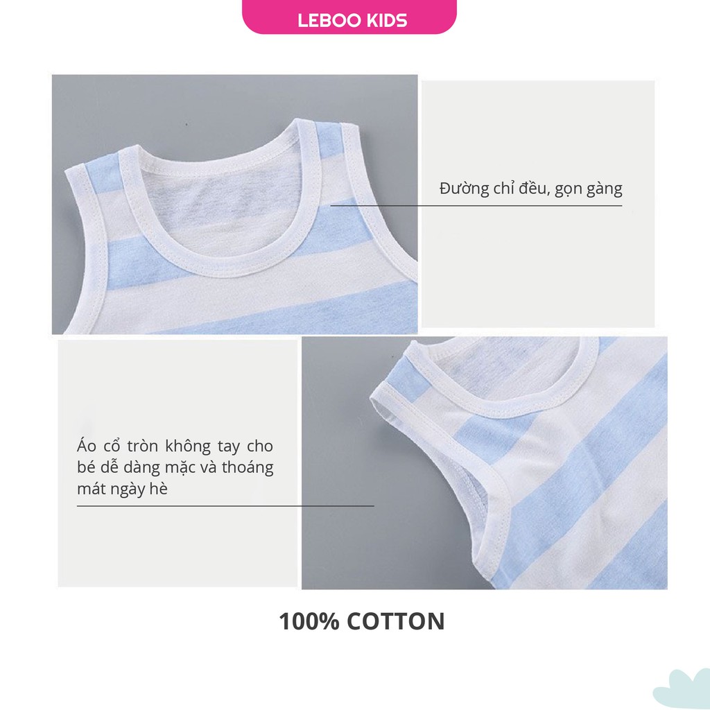 Bộ ba lỗ Cotton xuất Hàn mềm mịn nhiều mẫu họa tiết cho bé trai, bé gái ngày hè mát mẻ (1-4 tuổi)