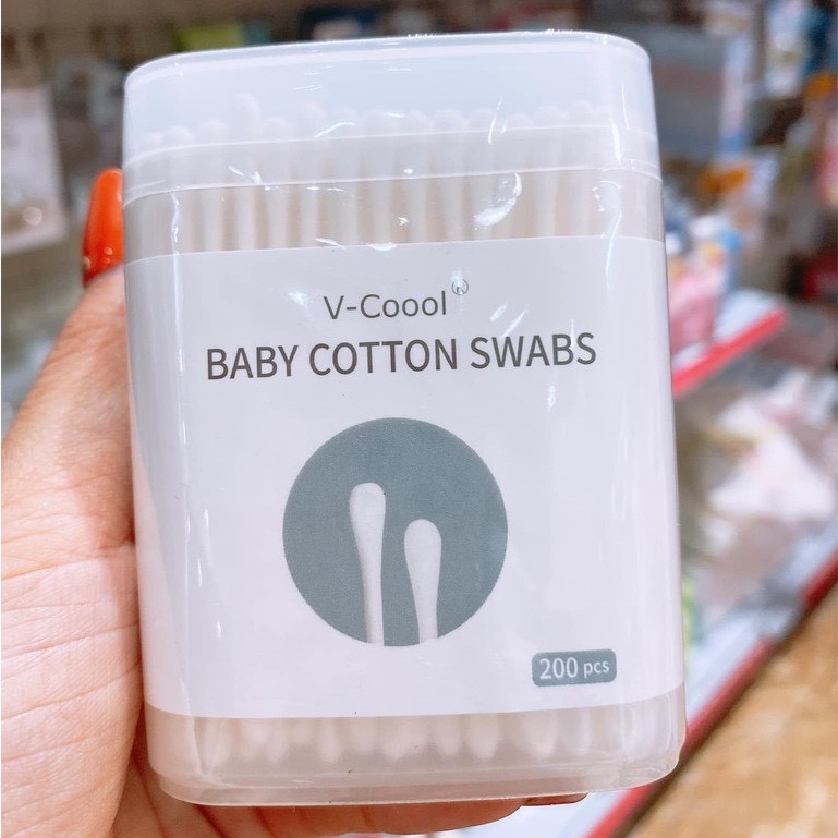 TĂM BÔNG ĐA NĂNG VCOOL LÕI GIẤY HỘP 200 CHIẾC