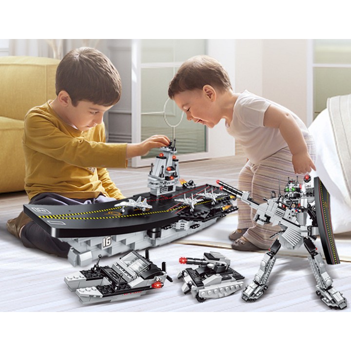 [979 CHI TIẾT] BỘ ĐỒ CHƠI XẾP HÌNH LEGO CHIẾN HẠM, Lego Tàu Sân Bay,Tàu Chiến, Mô Hình Xe Tăng, Lắp Ghép Oto