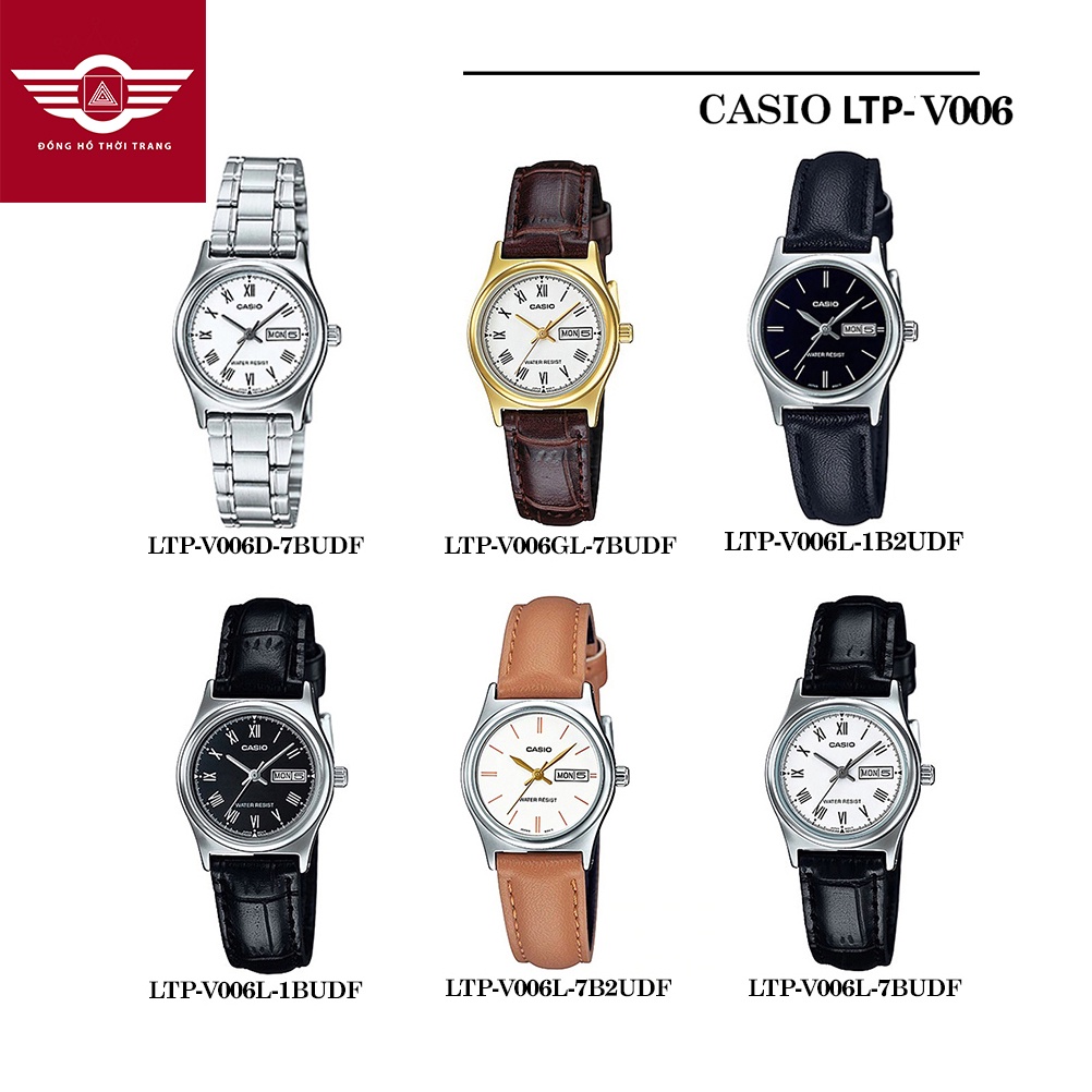 Đồng hồ nữ dây da, dây kim loại Casio Standard chính hãng Anh Khuê LTP-V006 Series (25mm)