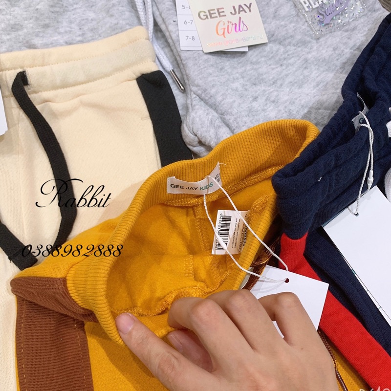 Quần nỉ Geejay phối sọc