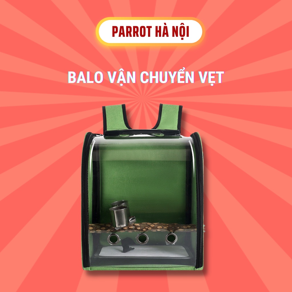 Balo đựng thú cưng, tặng phụ kiện, suốt an toàn vận chuyển chim, vẹt, chào, form rộng có khung chắc chắn, diện tích rộng