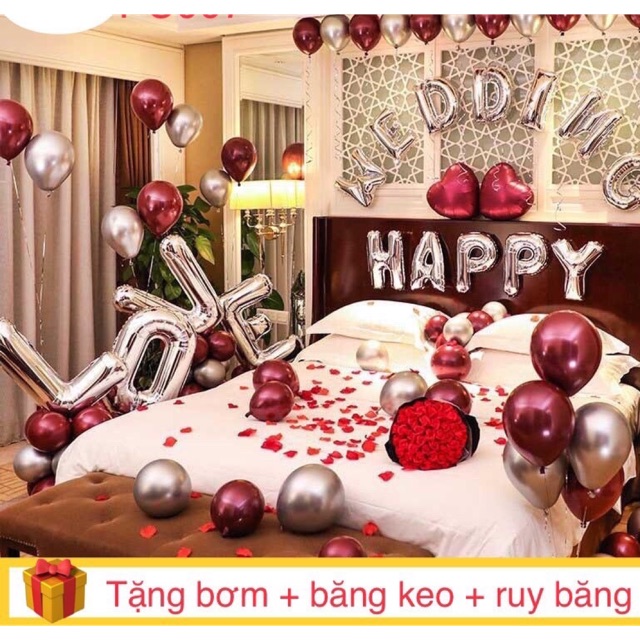 [TẶNG QUÀ] Set bóng trang trí phòng cưới PC007 HOT năm 2020 {TẶNG bơm + băng keo + Ruy băng}