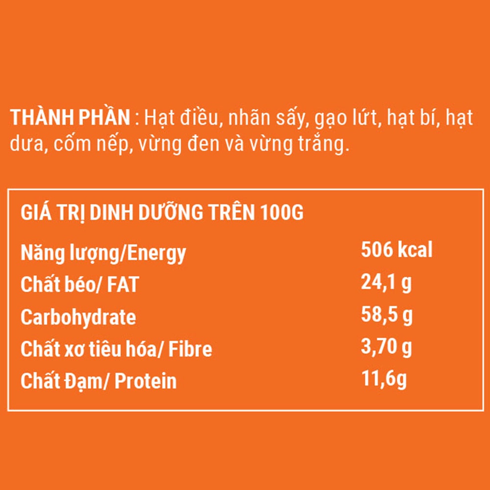 Bánh hạt ngũ cốc Healthy Snack - Thanh snack ăn vặt vị ngon giòn rụm bổ dưỡng ít đường (hũ 200g)