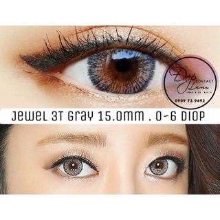Kính áp tròng lens vassen màu Jewel 3 tone Gray giãn 15mm