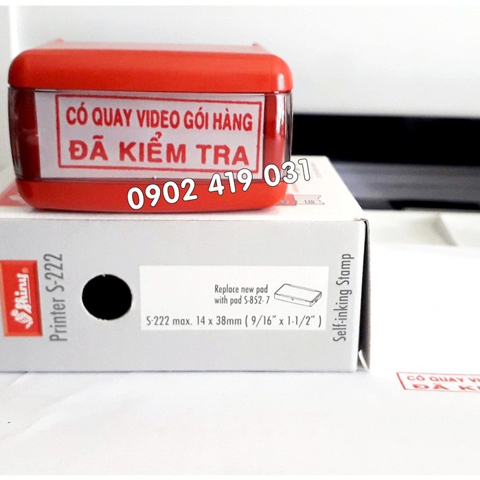 Con Dấu Có Quay Video Gói Hàng, Đã Kiểm Tra [ Shiny Printer 14 x 38mm ]