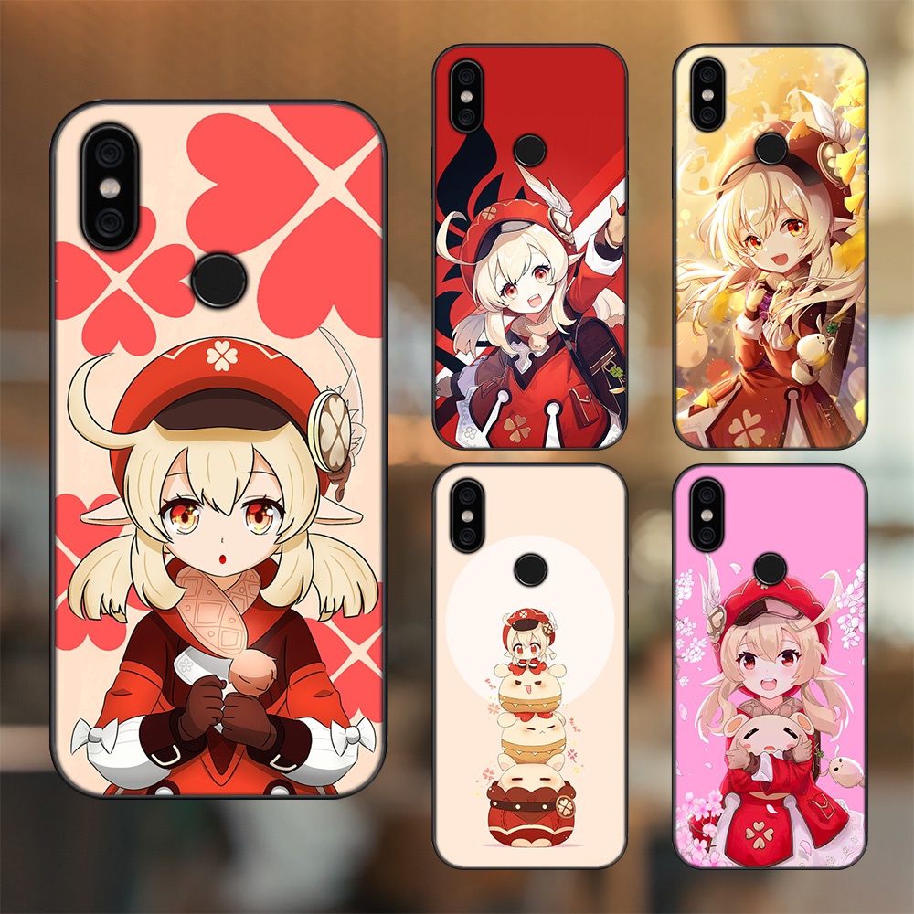 Ốp lưng Xiaomi Mi A2, Redmi 6X viền đen in hình Klee Genshin Impact
