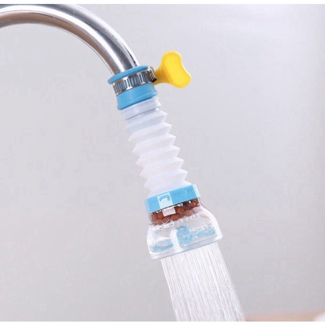 Đầu vòi lọc nước tăng áp 360 độ Có thể kéo dài Vòi tăng áp lực nước rửa chén bát có khóa cổ dê, cánh quạt
